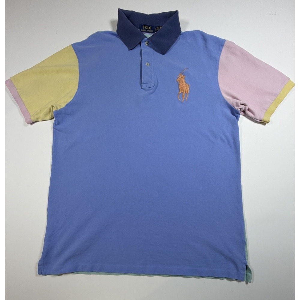 Polo Ralph Lauren Polo Shirt Men's Size LT Colorblock Big Pony Blue